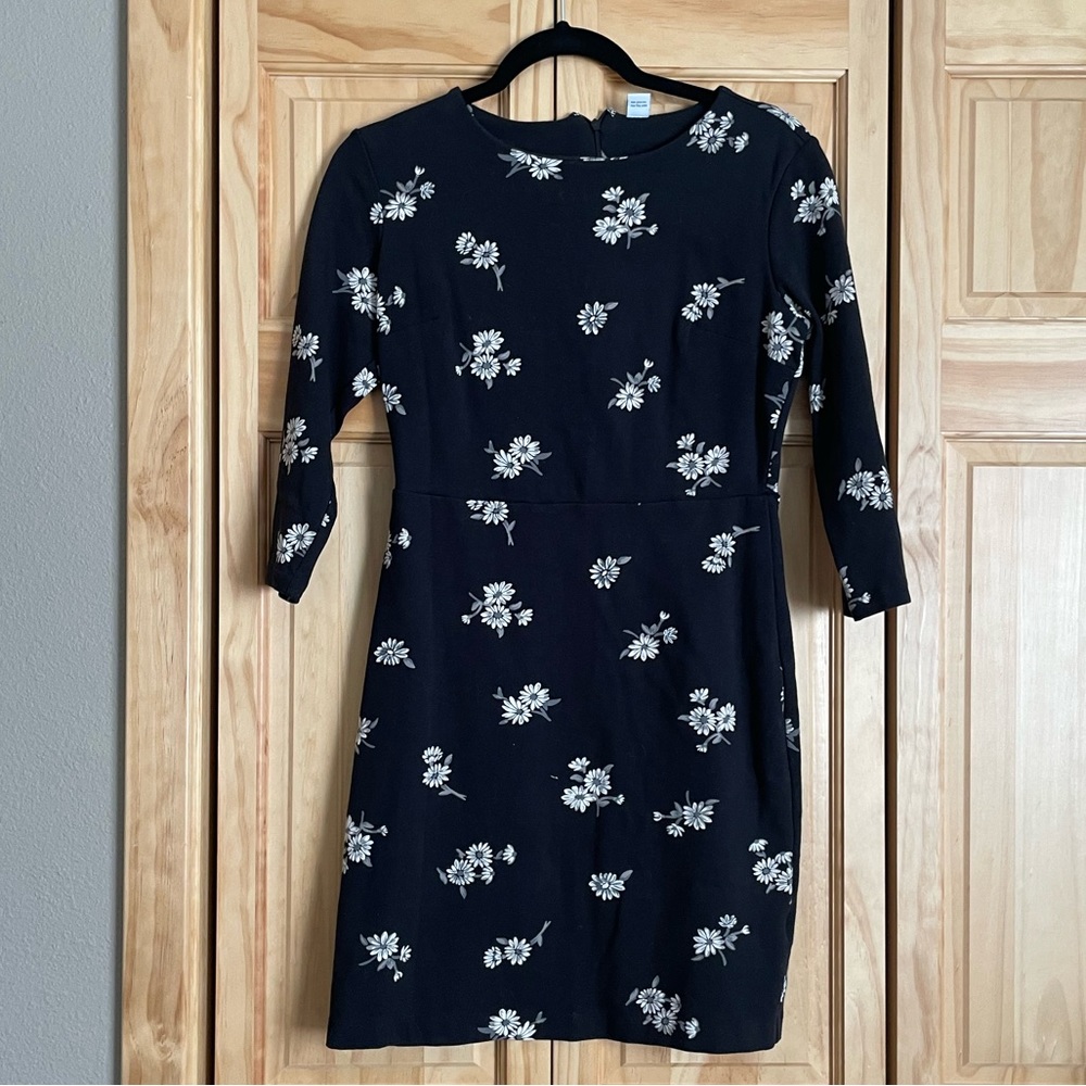 Black and cream floral dress